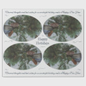 ヴィンテージスタイルクリスマスススススプルース枝 ラッピングペーパー (フラット)