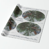 ヴィンテージスタイルクリスマスススススプルース枝 ラッピングペーパー (アンロールド)