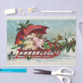 ヴィンテージスタイルクリスマススレッド 薄葉紙 (クラフト)