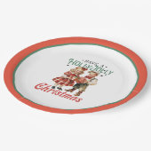 ヴィンテージスタイルクリスマスチャイルドホリーすてき ペーパープレート (アングル)