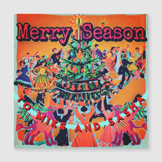 ヴィンテージスタイルクリスマスツリーにテキストを追加 (正面)