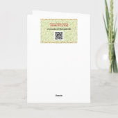 ヴィンテージスタイルクリスマスツリーアートインアクアブルー カード (裏面)