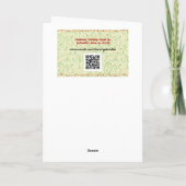 ヴィンテージスタイルクリスマスツリーアートinピンクとグリーン カード (裏面)