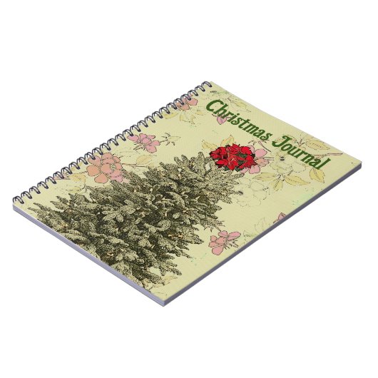 ヴィンテージスタイルクリスマスツリージャーナル ノートブック (左側)