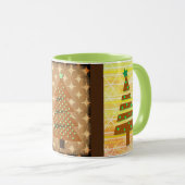 ヴィンテージスタイルクリスマスツリーズアートマグカップ マグカップ (正面右)