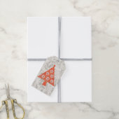 ヴィンテージスタイルクリスマスツリーレッドラベル ギフトタグ (より糸付き)