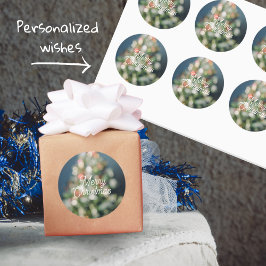 ヴィンテージスタイルクリスマスツリー ラウンドシール