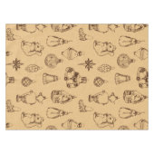 ヴィンテージスタイルクリスマストイズ手描き テーブルクロス (正面(横))