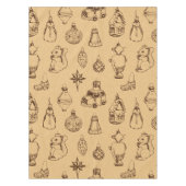 ヴィンテージスタイルクリスマストイズ手描き テーブルクロス (正面)