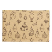 ヴィンテージスタイルクリスマストイズ手描き 枕カバー (裏面)