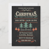 ヴィンテージスタイルクリスマスパーティの招待状 招待状 (正面)