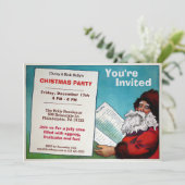 ヴィンテージスタイルクリスマスパーティの招待状 招待状 (スタンド正面)