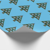 ヴィンテージスタイルクリスマスホリデーインブルー ラッピングペーパー (角)