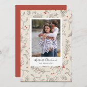 ヴィンテージスタイルクリスマスホリデーフォトカード シーズンカード (正面/裏面)