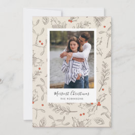 ヴィンテージスタイルクリスマスホリデーフォトカード シーズンカード
