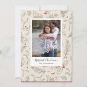 ヴィンテージスタイルクリスマスホリデーフォトカード シーズンカード (正面)