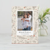 ヴィンテージスタイルクリスマスホリデーフォトカード シーズンカード (スタンド正面)