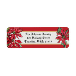 ヴィンテージスタイルクリスマスポインセチア ラベル