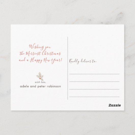 ヴィンテージスタイルクリスマス写真 ポストカード (裏面)