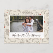 ヴィンテージスタイルクリスマス写真 ポストカード (正面)