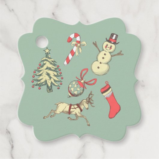 ヴィンテージスタイルクリスマス フェイバータグ (正面)