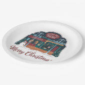ヴィンテージスタイルクリスマス ペーパープレート (アングル)
