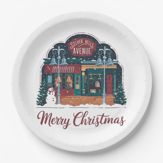 ヴィンテージスタイルクリスマス ペーパープレート (正面)