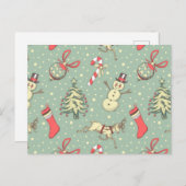 ヴィンテージスタイルクリスマス ポストカード (正面/裏面)