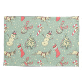 ヴィンテージスタイルクリスマス 枕カバー (裏面)