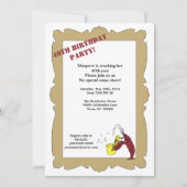 ヴィンテージスタイルクロフィッシュ(紋章の)フラ・ダ・リ誕生日ホワイト 招待状 (正面)