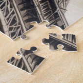 ヴィンテージスタイルクローズアップエッフェルタワーパリトラベル ジグソーパズル (側面)