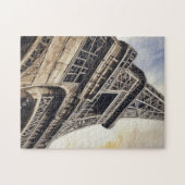 ヴィンテージスタイルクローズアップエッフェルタワーパリトラベル ジグソーパズル (横)