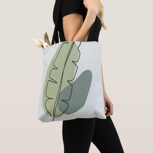 ヴィンテージスタイルグリーンアンドブルーフローラルッククラシックス トートバッグ (クローズアップ)