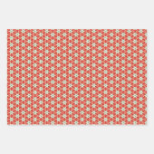 ヴィンテージスタイルグリーンクリスマスハット&ミトン ラッピングペーパーシート (正面3)