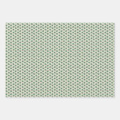 ヴィンテージスタイルグリーンクリスマスハット&ミトン ラッピングペーパーシート (正面2)