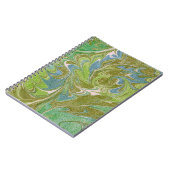 ヴィンテージスタイルグリーンタペストリールックスパイラルノートブック ノートブック (左側)