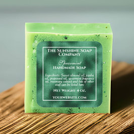 ヴィンテージスタイルグリーンフォイル石鹸および化粧品 スクエアシール