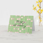 ヴィンテージスタイルグリーン汎用誕生日カード カード (黄色い花)