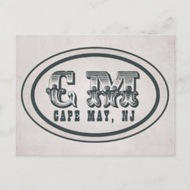 ヴィンテージスタイルケープメイNJビーチラベルはがき ポストカード