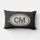 ヴィンテージスタイルケープメイNJビーチラベル枕 ランバークッション (裏面)