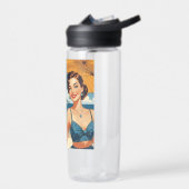 ヴィンテージスタイルコートダジュールビーチガール ウォーターボトル (左面)