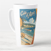 ヴィンテージスタイルコートダジュールビーチガール カフェラテマグ (左アングル)