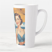 ヴィンテージスタイルコートダジュールビーチガール カフェラテマグ (右)