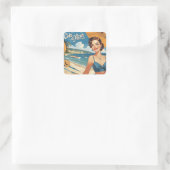 ヴィンテージスタイルコートダジュールビーチガール スクエアシール (バッグ)