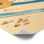 ヴィンテージスタイルコートダジュールビーチガール ポスター (角)