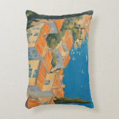 ヴィンテージスタイルコートダジュールフランスのトラベルウォーター色 アクセントクッション (正面(垂直))