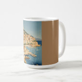 ヴィンテージスタイルコートダジュールフランスのトラベルウォーター色 コーヒーマグカップ (正面右)
