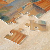 ヴィンテージスタイルコートダジュールフランスのトラベルウォーター色 ジグソーパズル (側面)