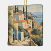 ヴィンテージスタイルコートダジュールフランスのトラベルウォーター色 セラミックオーナメント (左)