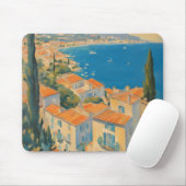 ヴィンテージスタイルコートダジュールフランスのトラベルウォーター色 マウスパッド (マウス)